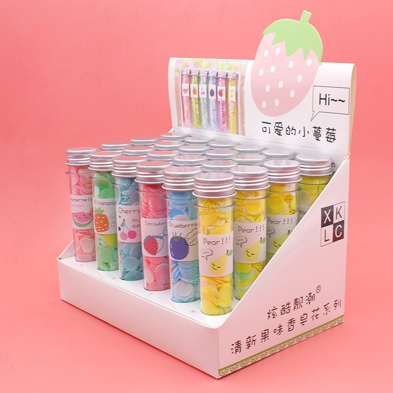  [GIAO HÀNG 7-25 NGÀY]  COMBO 50 Xà phòng giấy tạo bọt hình bông hoa tiện dụng mang theo du lịch, đi ngoài trời 