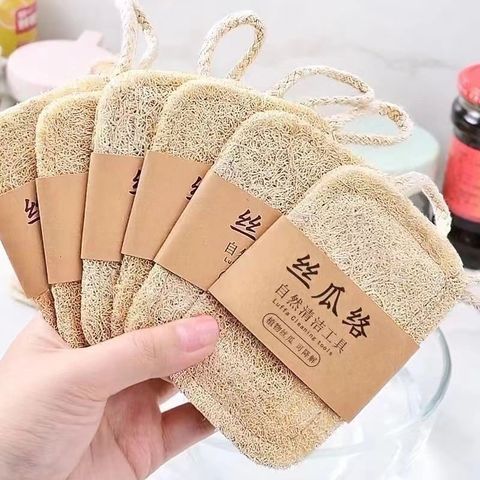  Combo 10 miếng Làm Sạch Mướp Tự Nhiên, Bàn Chải Rửa Chén, Khăn Lau Dầu, Khăn Lau Nhà Bếp PK970 