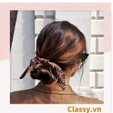  Khăn lụa vuông đi kèm túi cói 50X55cm turban bandana thời trang hàn quốc nhiều kiểu đẹp; phong cách vintage P420 