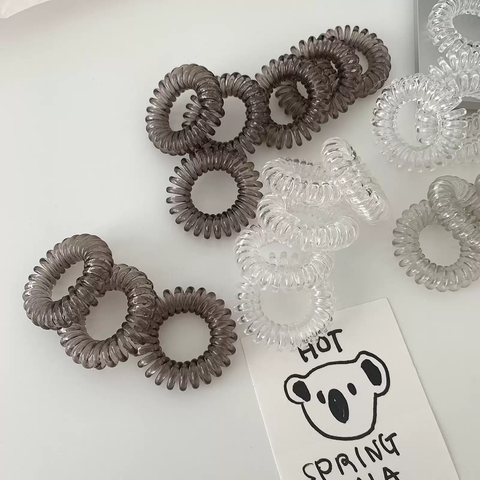  Combo 10 chiếc Dây chun cột tóc lò xo màu đen đáng yêu cho nữ PK1089 