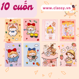  Combo 100 cuốn Sổ tay mini họa tiết dễ thương 85x120mm, ghi chép từ vựng, công thức tiện lợi mang theo bên người PK1139 (ORDER) 