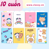  Combo 100 cuốn Sổ tay mini họa tiết dễ thương 85x120mm, ghi chép từ vựng, công thức tiện lợi mang theo bên người PK1139 (ORDER) 