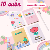  Combo 100 cuốn Sổ tay mini họa tiết dễ thương 85x120mm, ghi chép từ vựng, công thức tiện lợi mang theo bên người PK1139 (ORDER) 