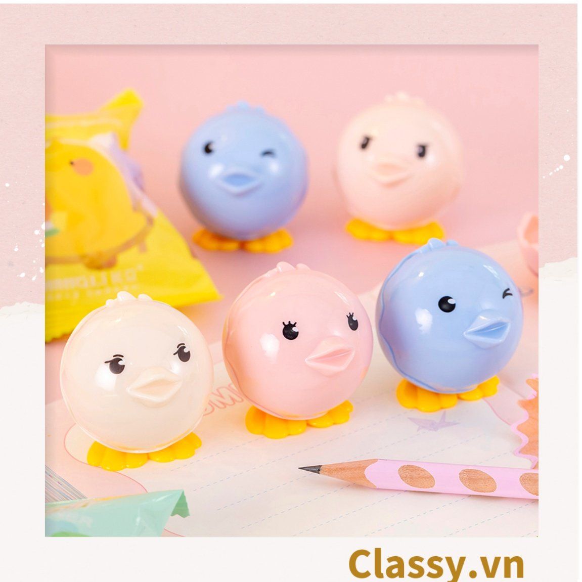  [GIAO HÀNG 7-25 NGÀY] Gọt chì mini hình con chim tròn nhiều màu PK1145 