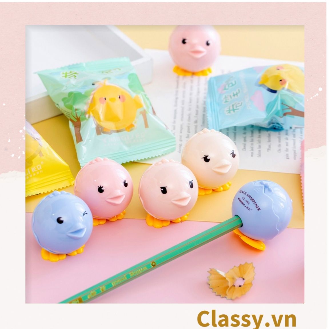  [GIAO HÀNG 7-25 NGÀY] Gọt chì mini hình con chim tròn nhiều màu PK1145 