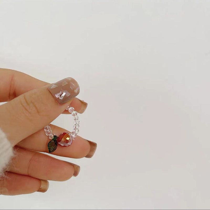  Nhẫn bằng nhựa có đính hạt cườm nhiều màu dành cho nữ PK1225 