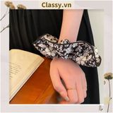  Dây cột tóc vải satin to bản, sang trọng, họa tiết hoa dễ thương, có thể dùng làm phụ kiện chụp ảnh PK1235 
