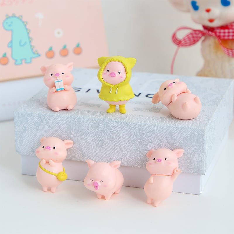  [GIAO HÀNG 7-25 NGÀY] Tượng heo con bằng nhựa trang trí để bàn, xe oto, nhiều kiểu dáng đáng yêu PK1248 