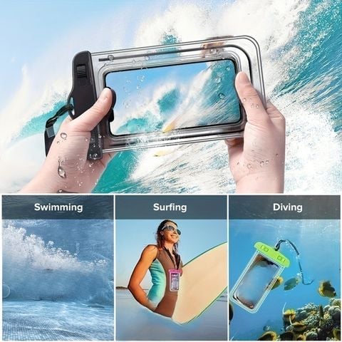  [GIAO HÀNG 7-25 NGÀY] 50 Túi đựng điện thoại chống thấm nước, có dây đeo cổ tiện lợi mang theo khi đi du lịch PK1282 