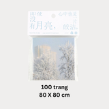  100 tờ Giấy note, giấy ghi chú họa tiết bầu trời lãng mạn PK726, loại không có keo dính, có thể xé rời 