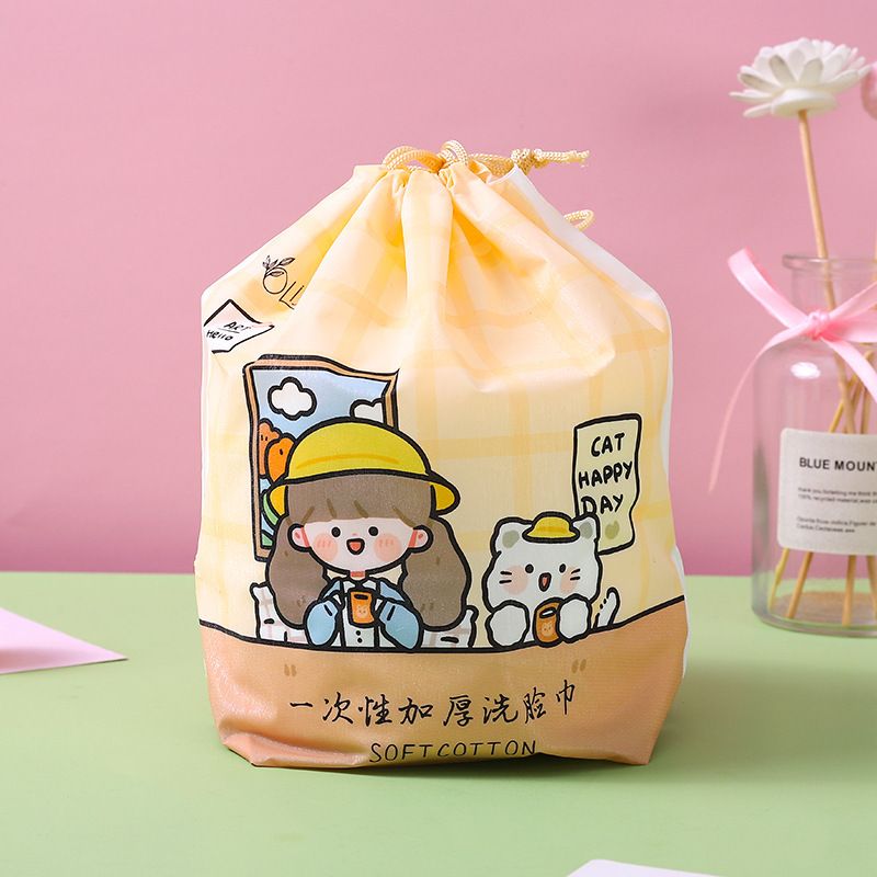  [GIAO HÀNG 7-25 NGÀY]  Khăn giấy khô dùng 1 lần mềm mại, đa năng, đi kèm túi đựng khăn giấy tiện lợi PK1321 