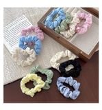  Combo 5 Dây cột tóc Classy đơn giản thanh lịch bằng vải phi bóng 5 màu Pastel PK1365 