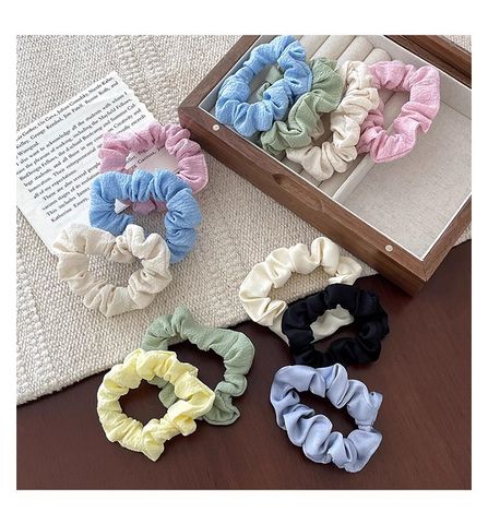  Combo 5 Dây cột tóc Classy đơn giản thanh lịch bằng vải phi bóng 5 màu Pastel PK1365 