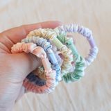  Combo 5 Dây cột tóc Classy đơn giản thanh lịch bằng vải phi bóng 5 màu Pastel PK1365 