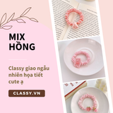  Dây cột tóc Classy bằng vải phi bóng hình chú thỏ con đáng yêu siêu bền PK1365 