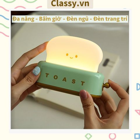  Đèn ngủ hình máy nướng bánh mì, đèn decor phòng nhiều chế độ sáng PK1477 