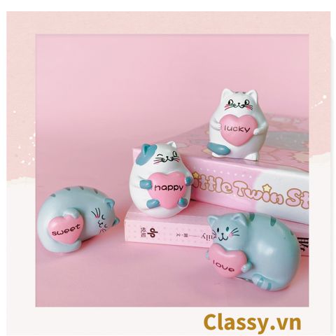  Mô mèo kitty  Classy cưng xỉu trưng bày ô tô, tiểu cảnh, bày bàn học, tủ sách, trang trí shop PK697 