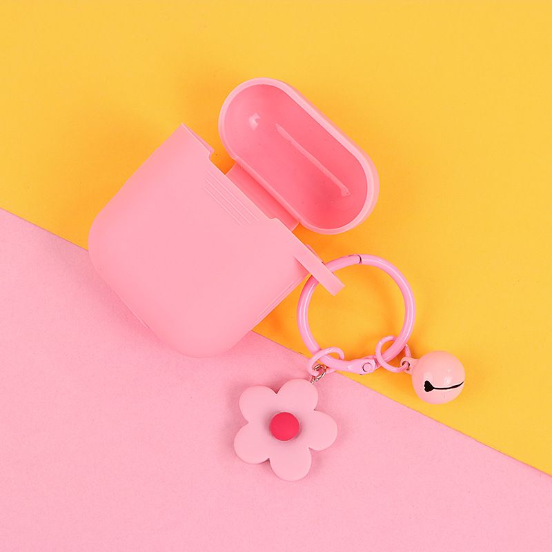  Móc khóa bông hoa đính kèm lắc chuông, móc khóa điện thoại, balo thời trang PK1540 