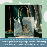  [GIAO HÀNG 7-25 NGÀY] Classy Túi quà tặng, túi quai xách nhựa trong suốt nhiều kích cỡ Q1593 
