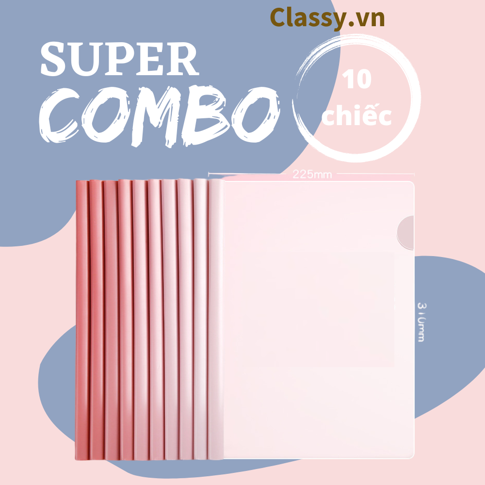  COMBO 10 chiếc Kẹp tài liệu, rút gáy kẹp giấy Bìa kẹp tài liệu a4 (10 cái ) PK1708 