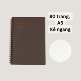  Sổ Kẻ ngang 80 trang bìa mờ kích thước A5 (20.8 X 14.4 CM) kiểu dáng Retro, Phong cách tối giản Classy Basic dùng để ghi chú, học tập, làm việc PK1735 