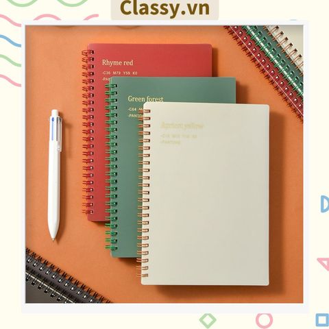  Sổ Kẻ ngang 80 trang bìa mờ kích thước A5 (20.8 X 14.4 CM) kiểu dáng Retro, Phong cách tối giản Classy Basic dùng để ghi chú, học tập, làm việc PK1735 