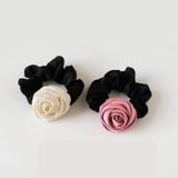  Dây cột tóc hoa hồng roses bằng vải satin sang trọng nữ tính, thun buộc tóc đáng yêu phong cách nữ tính dành cho nữ PK1737 
