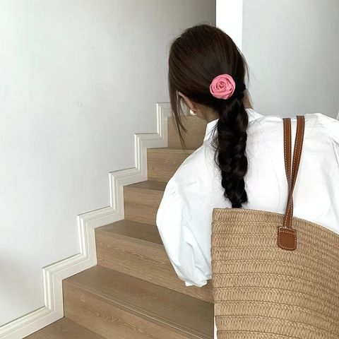  Dây cột tóc hoa hồng roses bằng vải satin sang trọng nữ tính, thun buộc tóc đáng yêu phong cách nữ tính dành cho nữ PK1737 