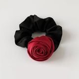  Dây cột tóc hoa hồng roses bằng vải satin sang trọng nữ tính, thun buộc tóc đáng yêu phong cách nữ tính dành cho nữ PK1737 