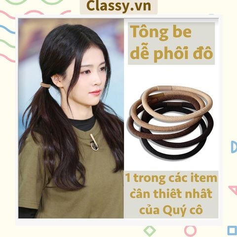  Combo 500 dây cột tóc cao cấp siêu bền Classy, phong cách tối giản màu sắc tông đen và tông be PK1755 [GIAO HÀNG 7-25 NGÀY] 