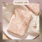  Sổ lò xo Vintage Xinh Xắn kích thước A6 90trang, Bìa bọc Vải họa tiết Hoa nhí PK1781 dùng để lên kế hoạch, lên lịch, to-do-list, take notes, có thể thay lõi 