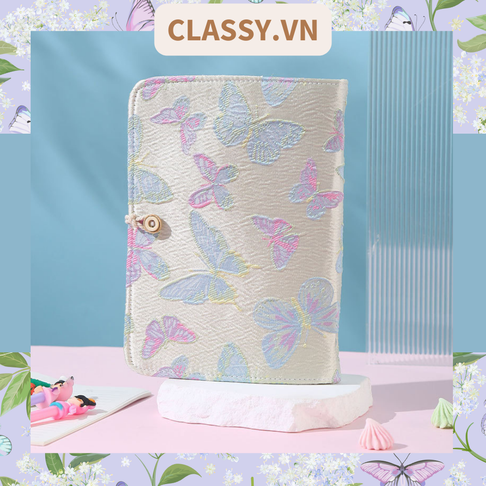  Sổ lò xo Vintage Xinh Xắn kích thước A6 90trang, Bìa bọc Vải họa tiết Hoa nhí PK1781 dùng để lên kế hoạch, lên lịch, to-do-list, take notes, có thể thay lõi 