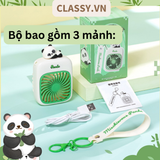  Quạt cầm tay mini tích điện USB liên tục 3-6h hình gấu Panda dễ thương  PK1849 