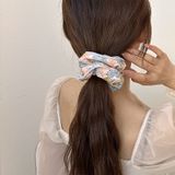  [GIAO HÀNG 7-25 NGÀY] Dây cột tóc Classy scrunchies to bản xếp li hoa viền trắng nữ tính, thanh lịch dành cho nữ PK1869 