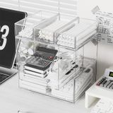  Kệ lưu trữ Hộp Đựng Đồ Kiểu Ngăn Kéo Chống Bụi 9 Ô Vuông Trong Suốt Hộp đa chức năng để bàn PK1879 