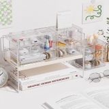  Kệ lưu trữ Hộp Đựng Đồ Kiểu Ngăn Kéo Chống Bụi 9 Ô Vuông Trong Suốt Hộp đa chức năng để bàn PK1879 