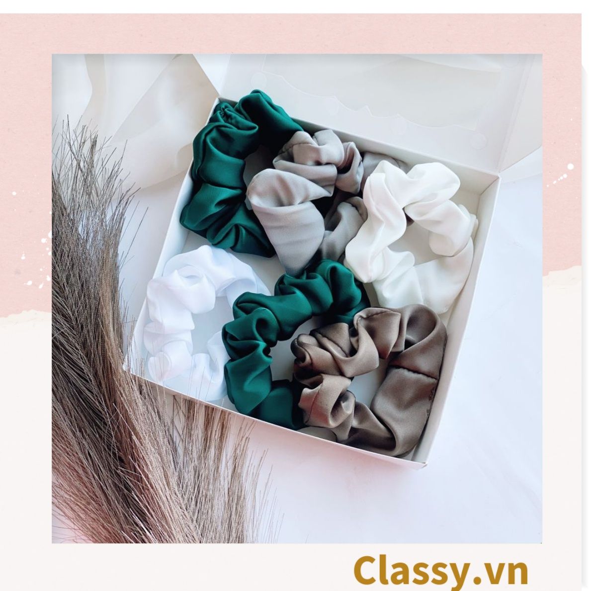  DÂY CỘT TÓC VẢI SCRUNCHIES SATIN MỜ HOT TREND PK213 