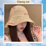  Mũ Cói Nón Cói Mềm Nơ Ren Trẻ trung xinh xắn, nhiều kiểu có thể gấp gọn bỏ vào túi du lịch, ba lô PK303 