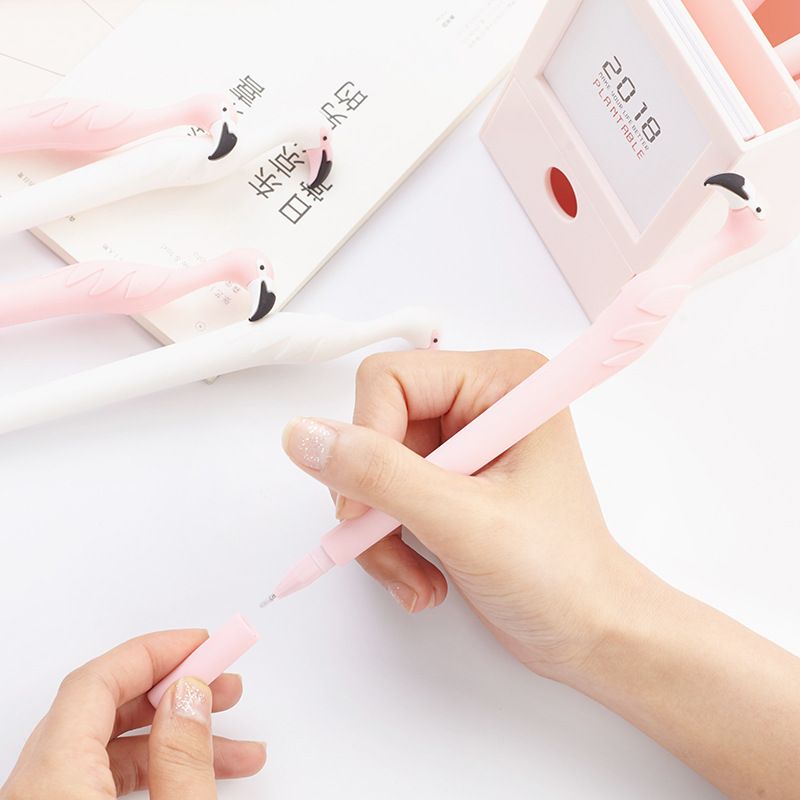  [GIAO HÀNG 7-25 NGÀY] Bút Viết gel Hình Hồng Hạc hồng và trắng cưng xỉu 0.5 MM PK306 