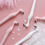  [GIAO HÀNG 7-25 NGÀY] Bút Viết gel Hình Hồng Hạc hồng và trắng cưng xỉu 0.5 MM PK306 