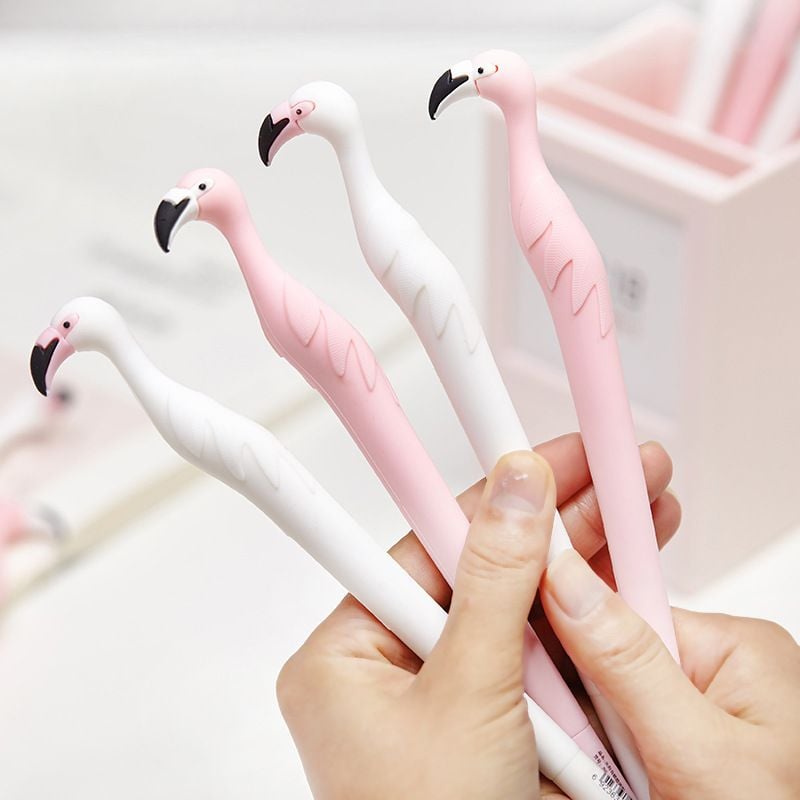  [GIAO HÀNG 7-25 NGÀY] Bút Viết gel Hình Hồng Hạc hồng và trắng cưng xỉu 0.5 MM PK306 
