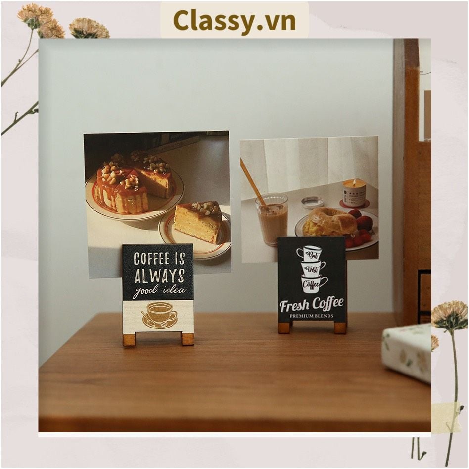  [GIAO HÀNG 7-25 NGÀY] COMBO 50 Kẹp đỡ giấy Lưu ý để bàn trang trí, chất liệu gỗ, kích thước 4,2 * 6cm style vintage PK622 