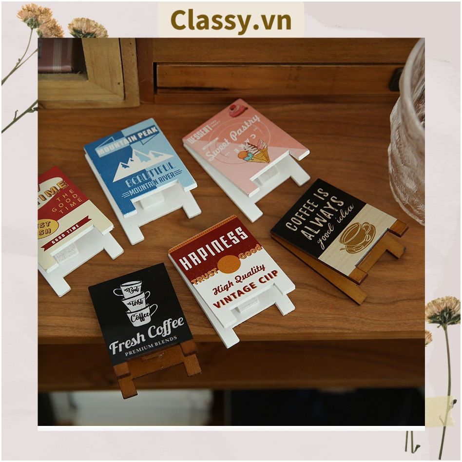  [GIAO HÀNG 7-25 NGÀY] COMBO 50 Kẹp đỡ giấy Lưu ý để bàn trang trí, chất liệu gỗ, kích thước 4,2 * 6cm style vintage PK622 