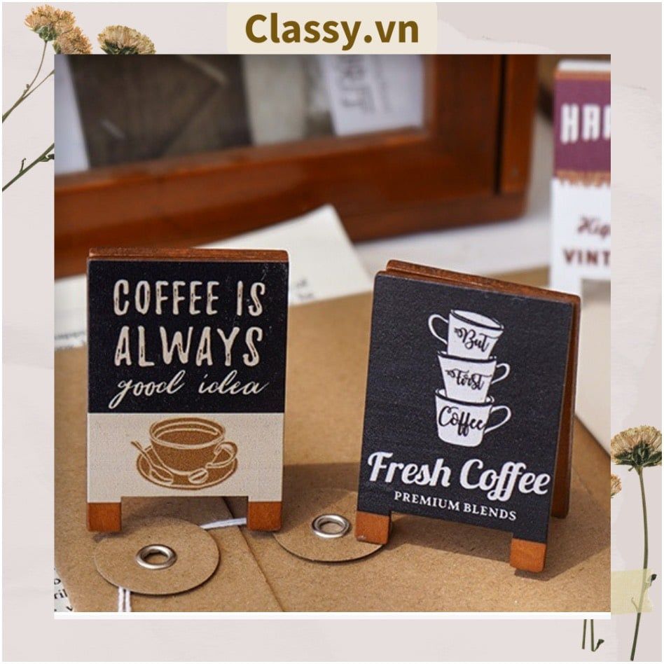  [GIAO HÀNG 7-25 NGÀY] COMBO 50 Kẹp đỡ giấy Lưu ý để bàn trang trí, chất liệu gỗ, kích thước 4,2 * 6cm style vintage PK622 