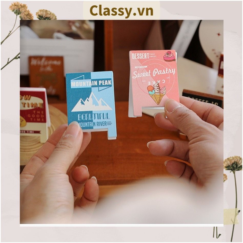  [GIAO HÀNG 7-25 NGÀY] COMBO 50 Kẹp đỡ giấy Lưu ý để bàn trang trí, chất liệu gỗ, kích thước 4,2 * 6cm style vintage PK622 