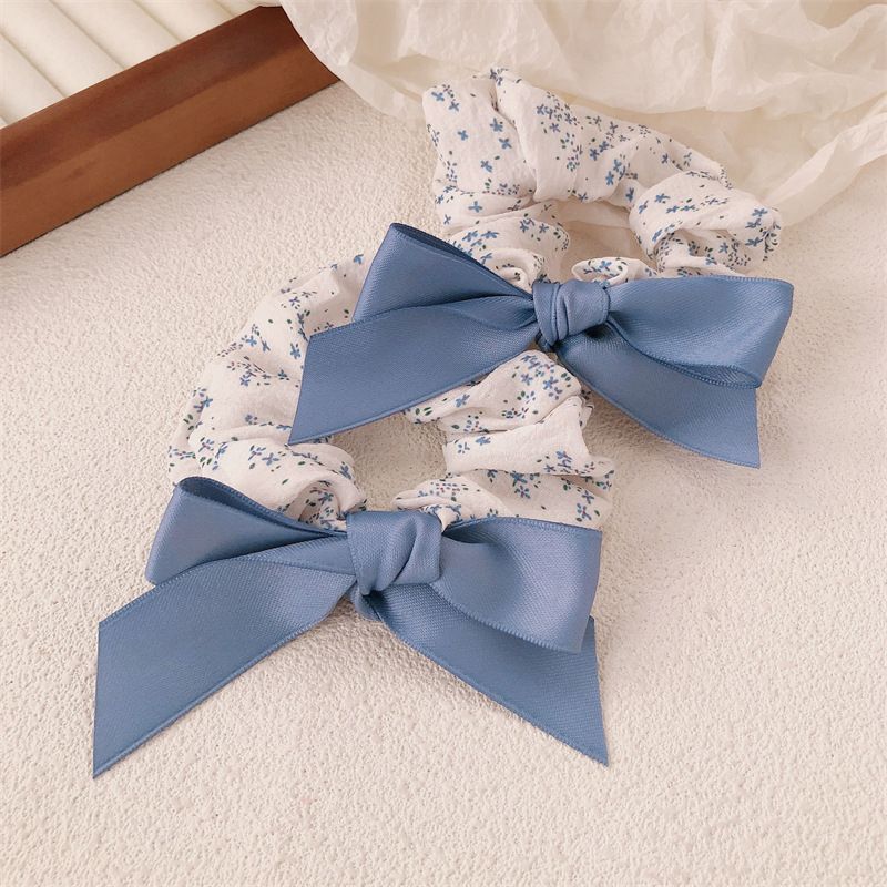  [GIAO HÀNG 7-25 NGÀY]  Scrunchies buộc tóc  nhiều họa tiết; tông màu xanh biển nữ tính thanh lịch PK706 