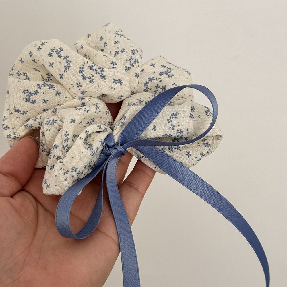  [GIAO HÀNG 7-25 NGÀY]  Scrunchies buộc tóc  nhiều họa tiết; tông màu xanh biển nữ tính thanh lịch PK706 