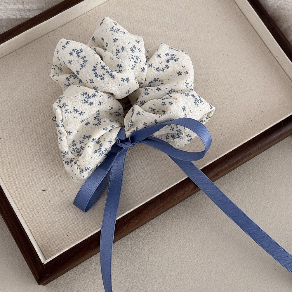  [GIAO HÀNG 7-25 NGÀY]  Scrunchies buộc tóc  nhiều họa tiết; tông màu xanh biển nữ tính thanh lịch PK706 