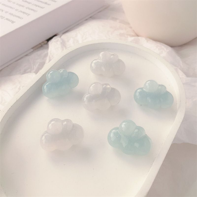  Dây cột tóc gắn họa tiết hoạt hình 3D cute hình mây trơn màu xinh xắn PK743 