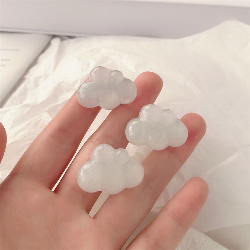  [GIAO HÀNG 7-25 NGÀY]Dây cột tóc gắn họa tiết hoạt hình 3D cute hình mây trơn màu xinh xắn PK743 